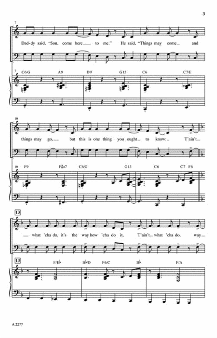 T'ain't What 'Cha Do (It's the Way How 'Cha Do It) 4-Part scores gallery preview page 3