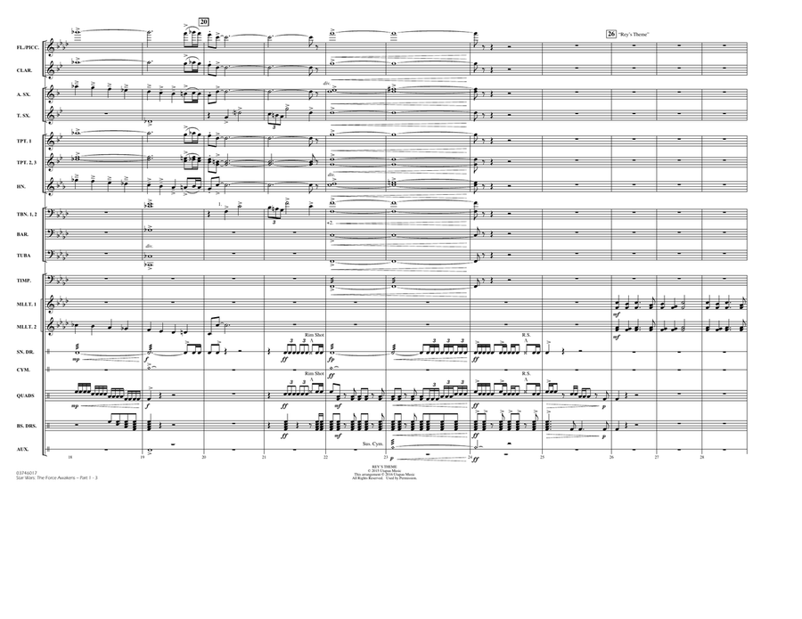 Star Wars: The Force Awakens - Pt 1 - Conductor Score (Full Score) Marching Band scores gallery preview page 3