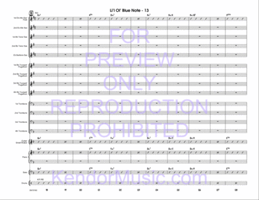 Li'l Ol' Blue Note (Full Score) Jazz Ensemble scores gallery preview page 14