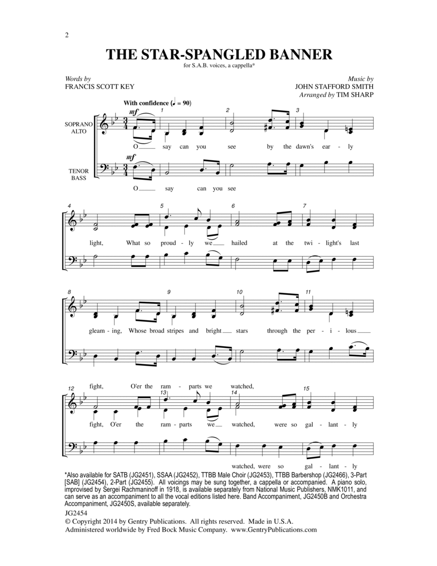 The Star-Spangled Banner 3-Part scores gallery preview page 1