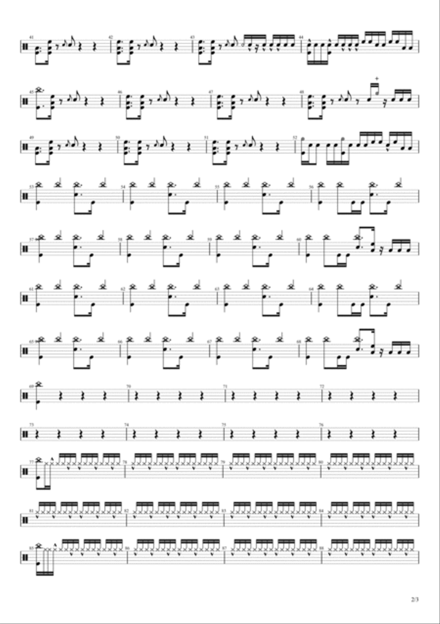 Can You Feel My Heart Drum Set scores gallery preview page 2