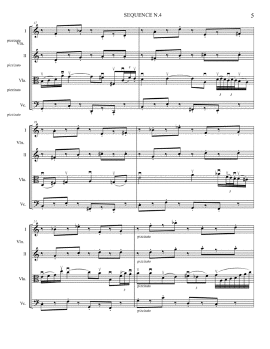 SEQUENCE N.4 SEQUENCE N.4 String Quartet scores gallery preview page 5