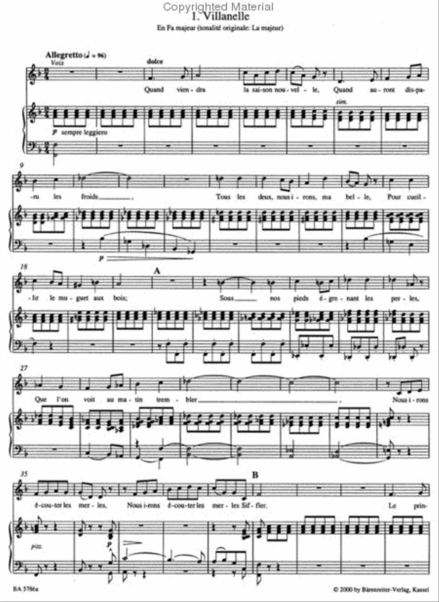 Les nuits dete for Solo Voice and Orchestra op. 7 Hol. 81B Harp scores gallery preview page 2