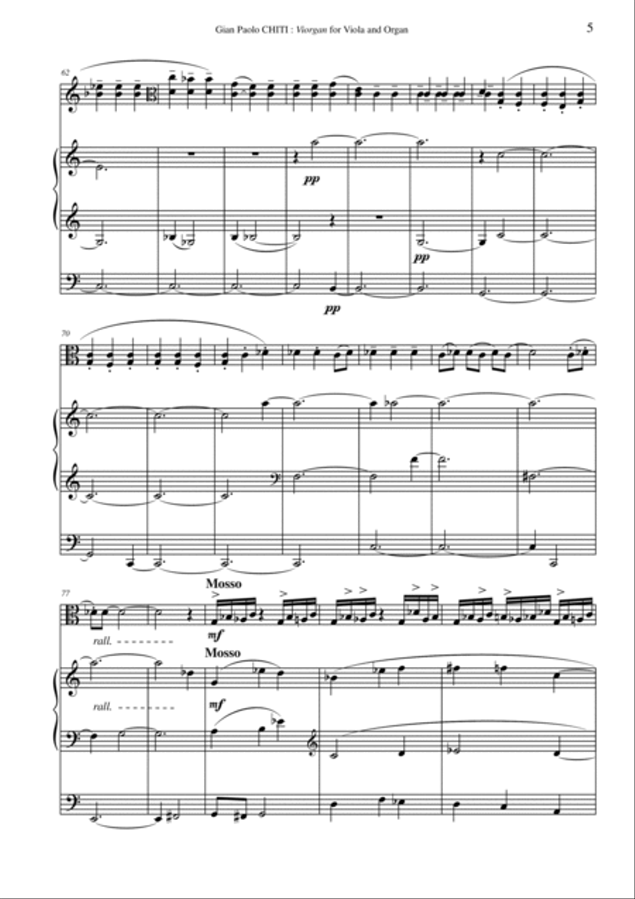 Gian Paolo Chiti: Viorgan for viola and organ String Duet scores gallery preview page 5