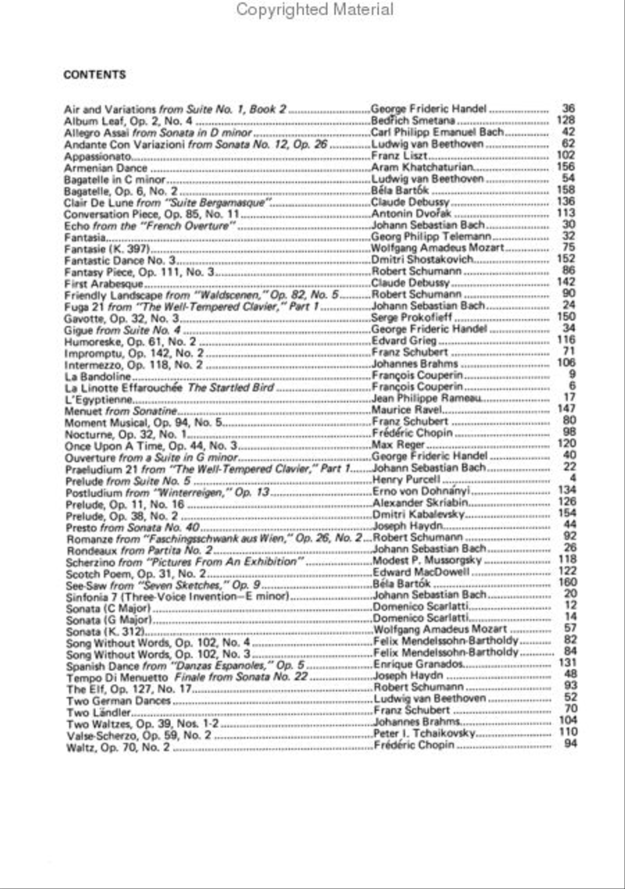 Early Advanced Classics to Moderns Piano Solo scores gallery preview page 2