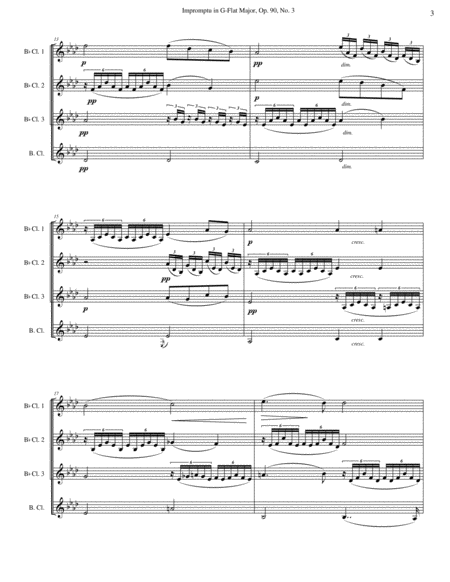 Impromptu in G-Flat Major for Clarinet Quartet