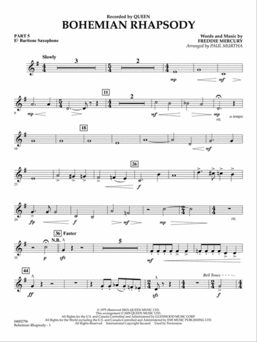 Bohemian Rhapsody Concert Band scores gallery preview page 14