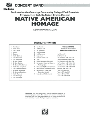 Native American Homage: Score