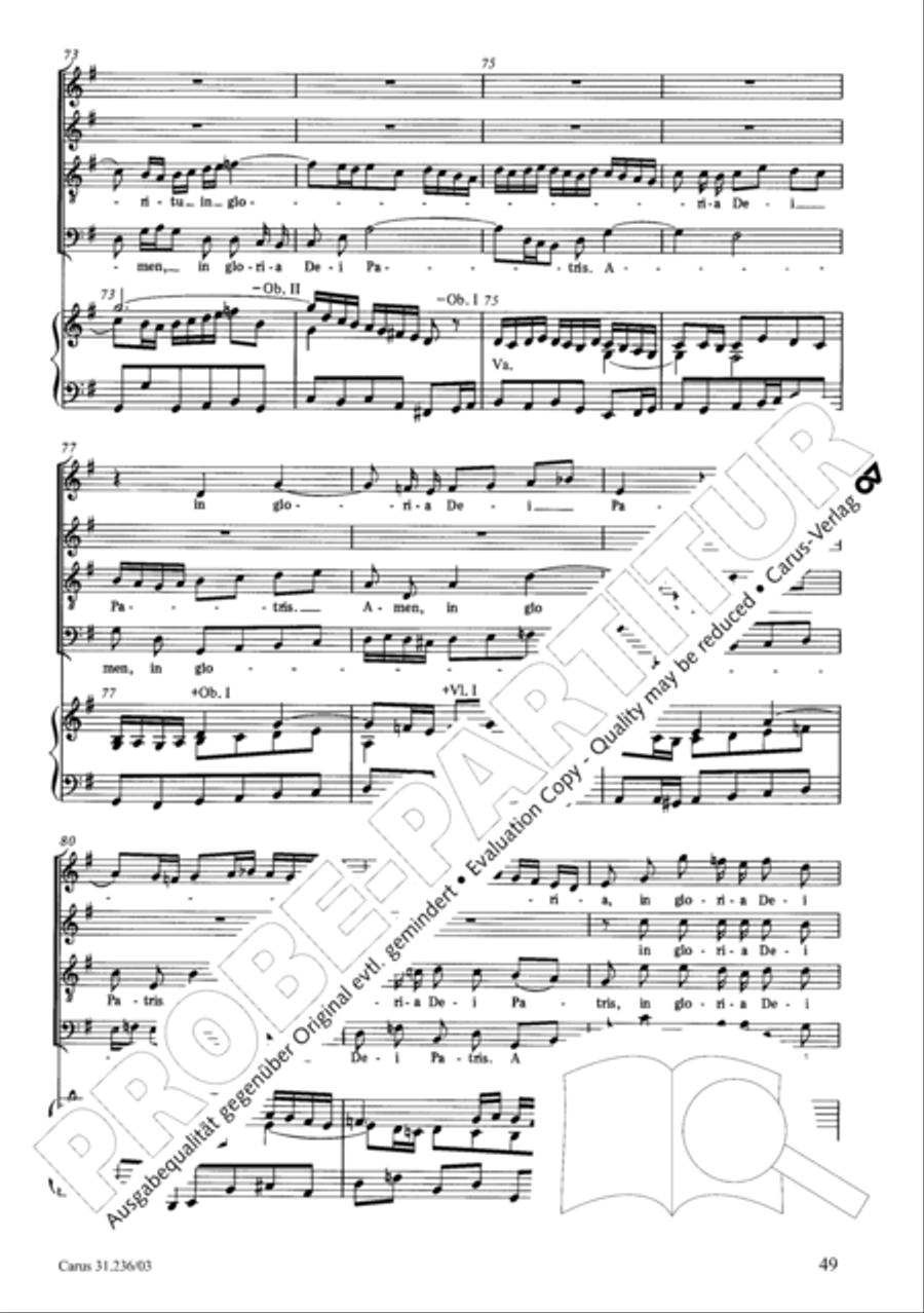 Mass in G Major 4-Part scores gallery preview page 50