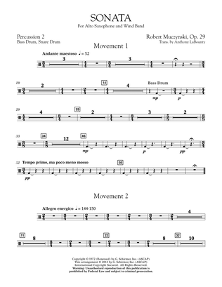 Sonata for Alto Saxophone, Op. 29 - Percussion 2