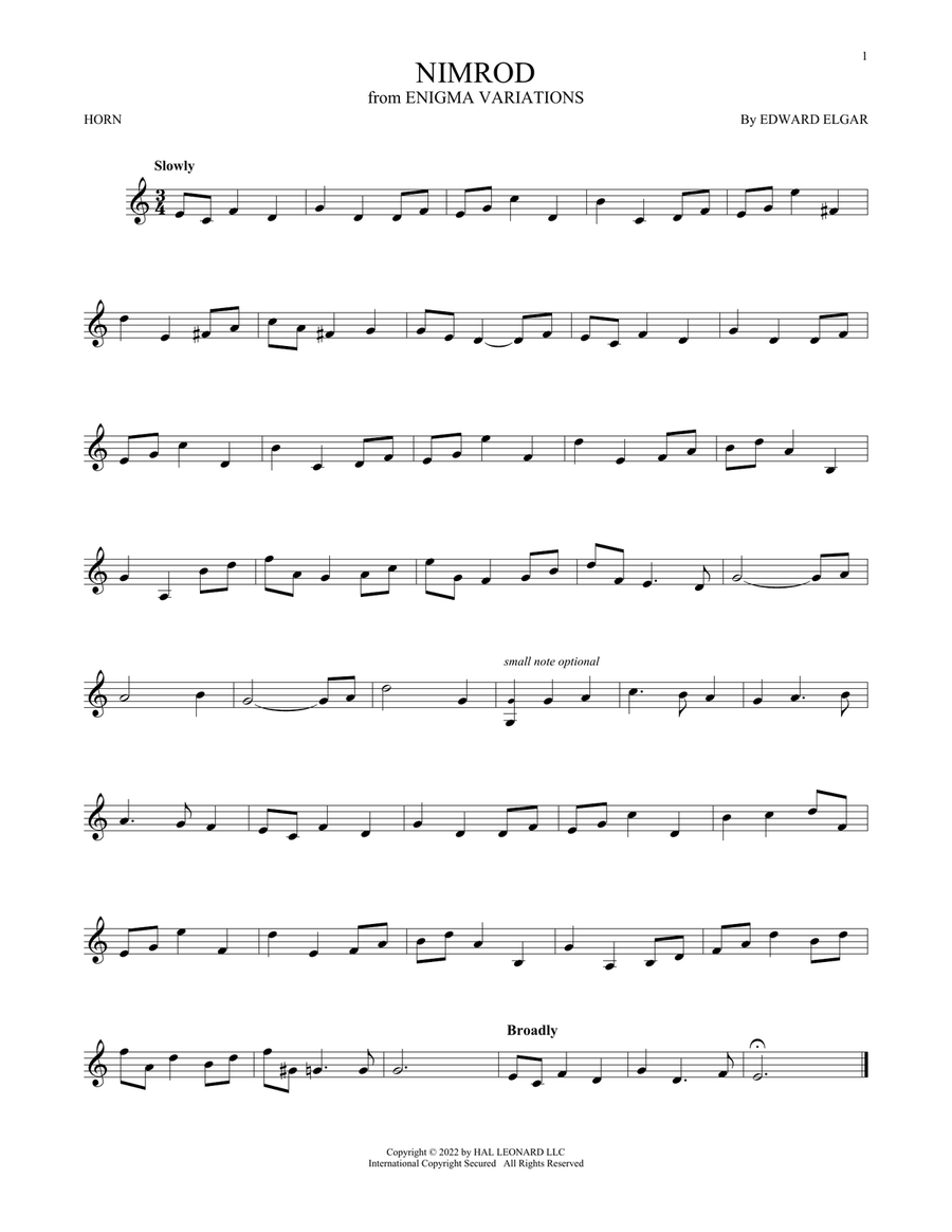Nimrod Horn Solo scores gallery preview page 1