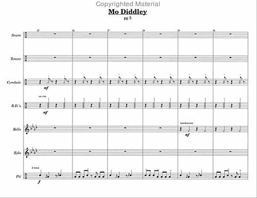 Mo Diddley Mo Diddley Percussion Ensemble scores gallery preview page 5