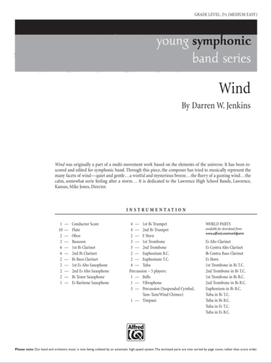Wind: Score Wind: Score Concert Band scores gallery preview page 1