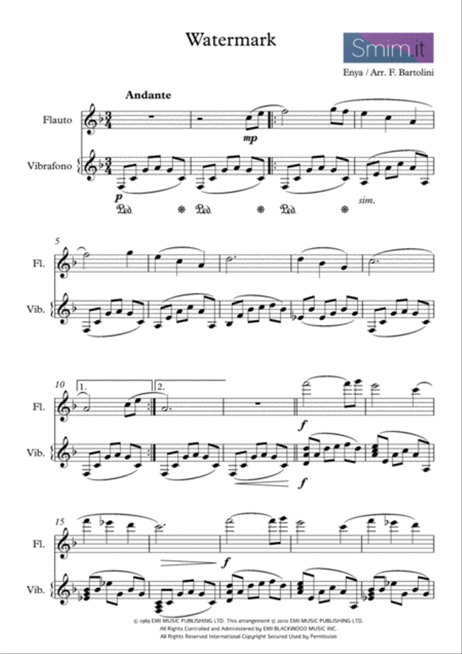 Watermark Watermark Flute scores gallery preview page 1
