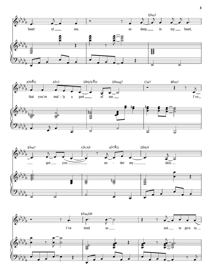 I've Got You Under My Skin Piano, Vocal, Guitar scores gallery preview page 3