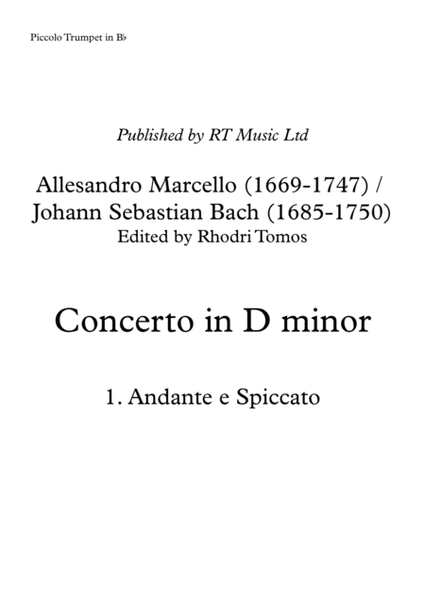 Marcello / Bach BWV974 Concerto no.3 in D minor 1. Andante e Spiccato.
