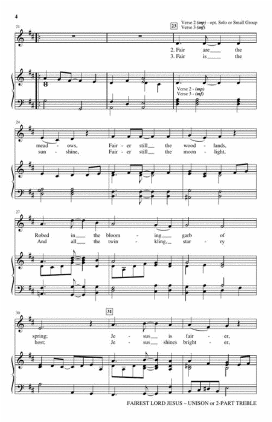Fairest Lord Jesus Fairest Lord Jesus Unison Choir scores gallery preview page 5