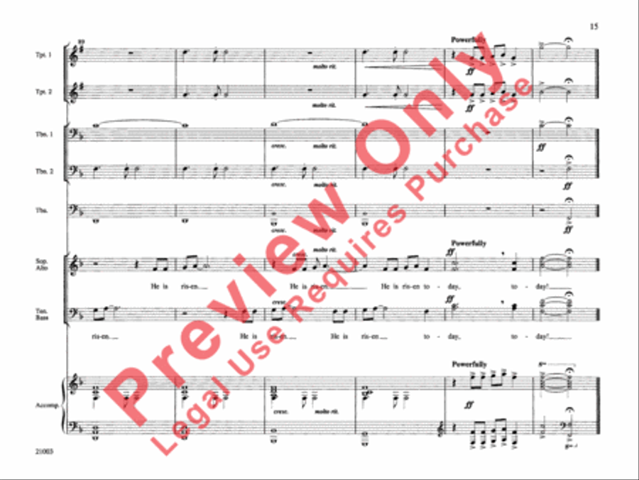 Risen Today! (An Easter Medley) Choir scores gallery preview page 16
