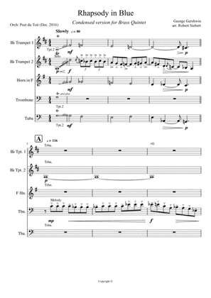 Rhapsody in Blue - G Gershwin (condensed version for Brass Quintet)