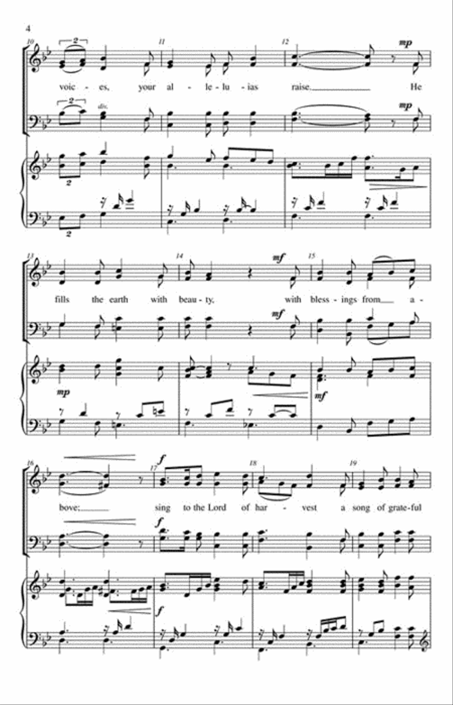 Sing to the Lord of Harvest 4-Part scores gallery preview page 3