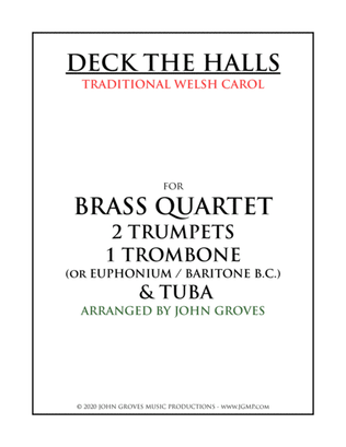 Book cover for Deck The Halls - 2 Trumpet, Trombone, Tuba (Brass Quartet)