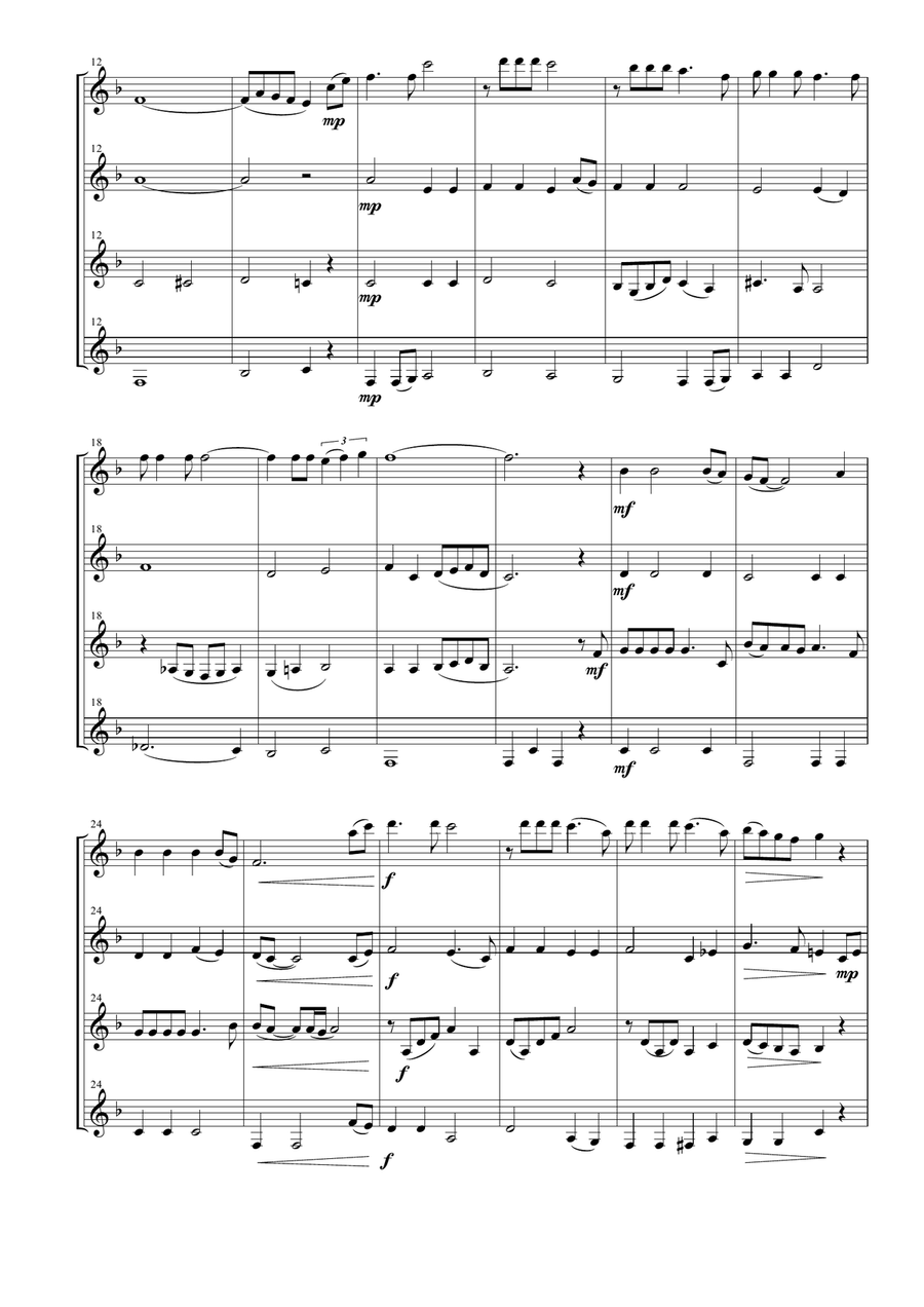What A Wonderful World Woodwind Quartet scores gallery preview page 5