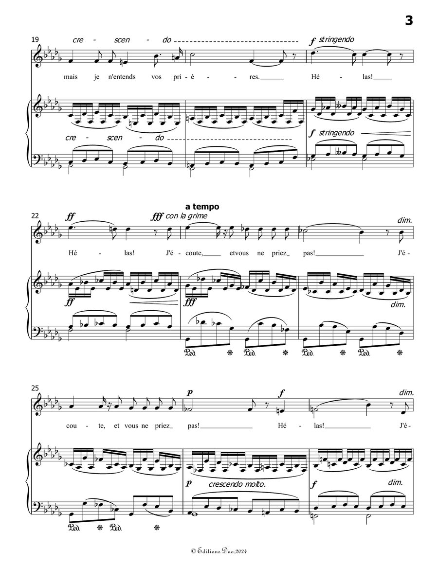 Vous Ne Priez Pas, by Bizet, in b flat minor Voice scores gallery preview page 5