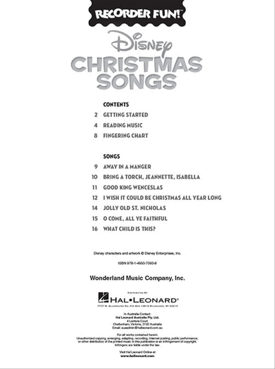 Disney Christmas Songs Recorder scores gallery preview page 2