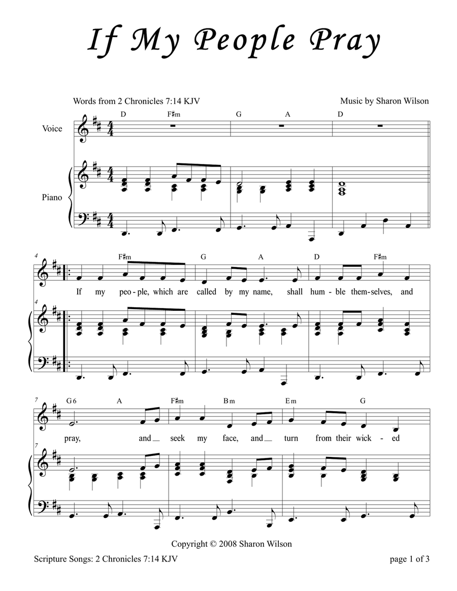 If My People Pray (2 Chronicles 7:14) Piano, Vocal scores gallery preview page 2