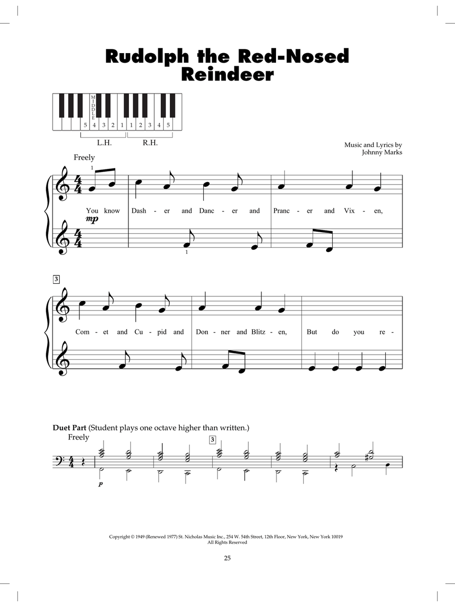 Rudolph The Red-Nosed Reindeer Electronic Keyboard scores gallery preview page 1