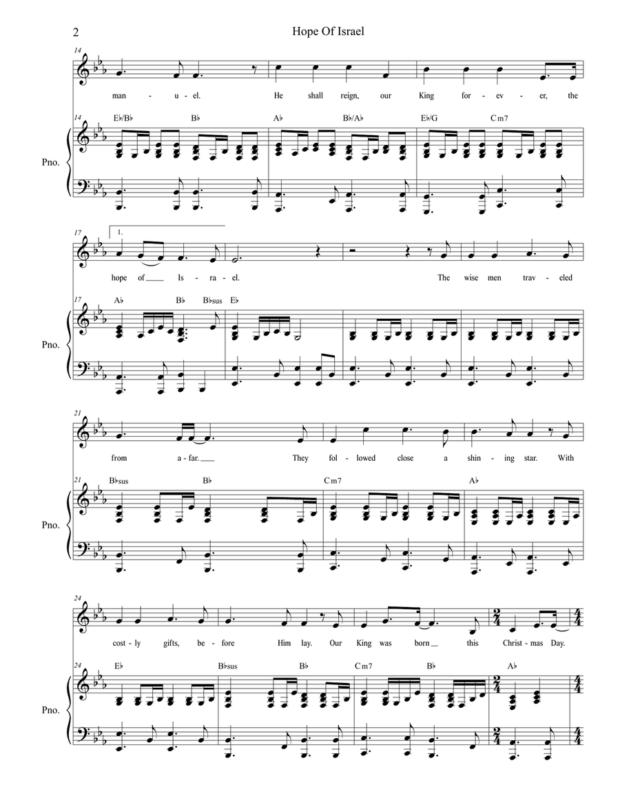 Hope Of Israel Hope Of Israel Unison Choir scores gallery preview page 2