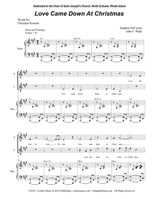 Love Came Down At Christmas (2-part choir - (Soprano & Tenor)