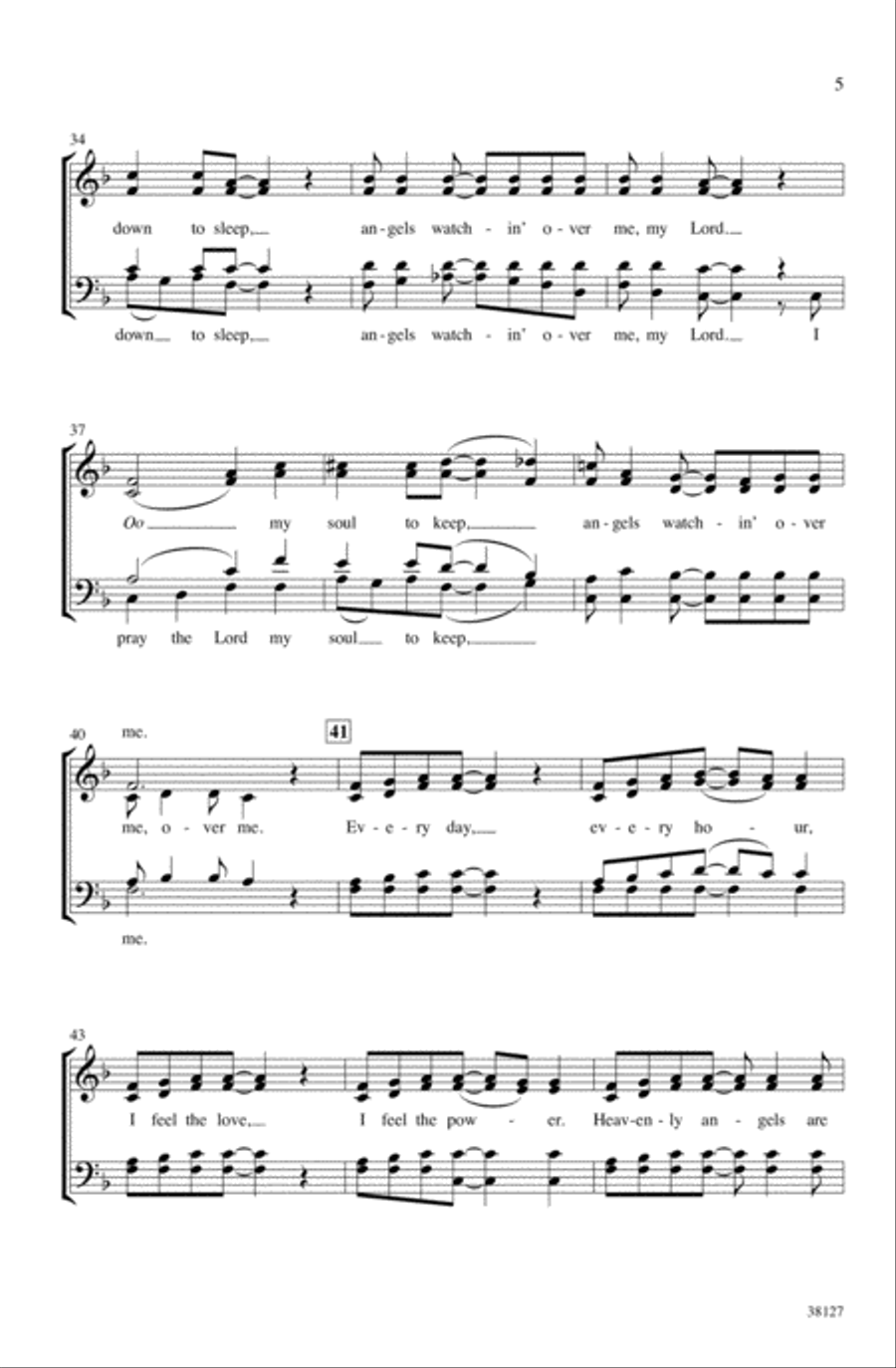 Watchin' Over Me SSATB scores gallery preview page 4