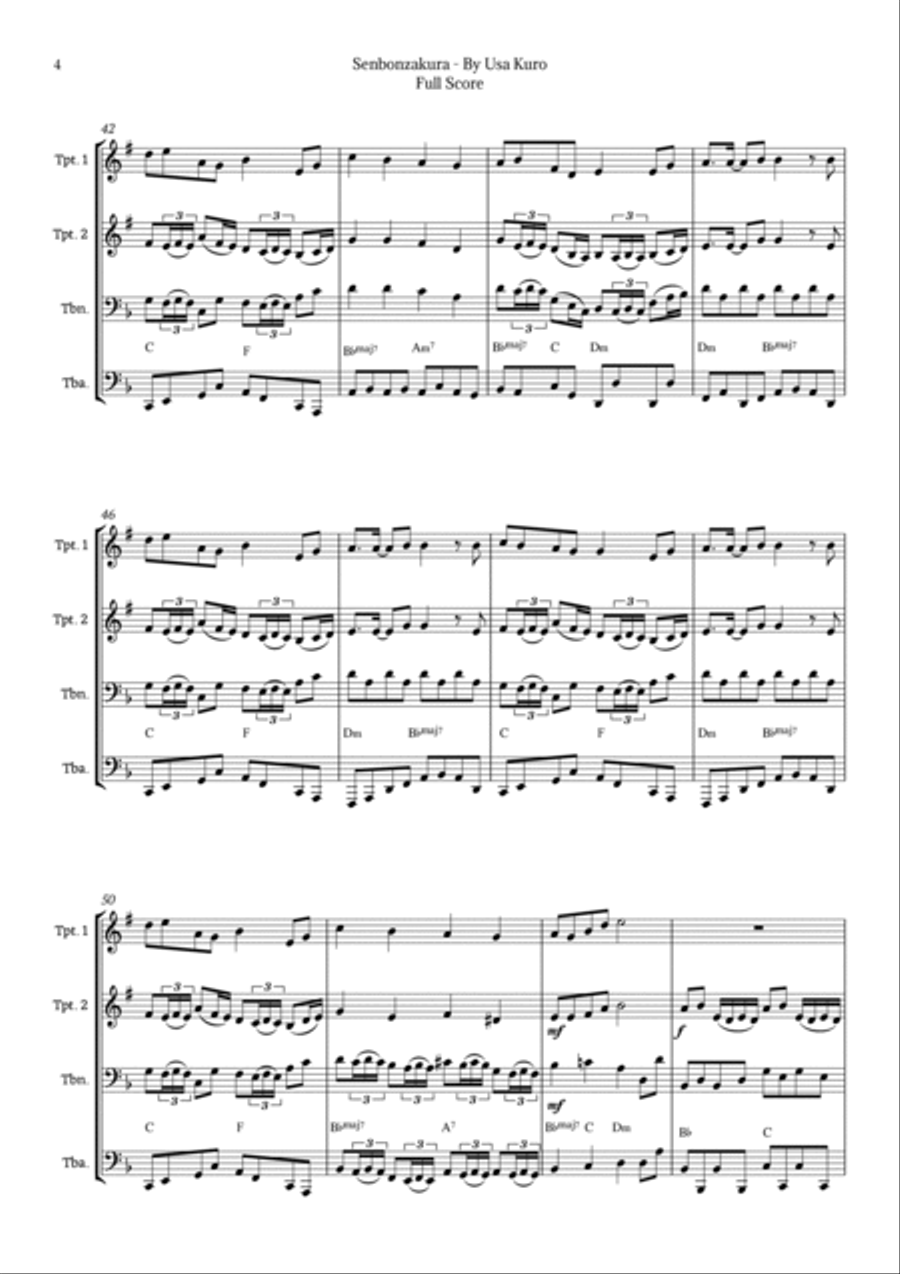 Senbonzakura Brass Quartet scores gallery preview page 4