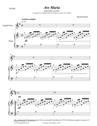 Bach-Gounod: Ave Maria, Schwencke version for English Horn & Piano