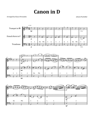 Canon by Pachelbel - Brass Trio with Chord Notation