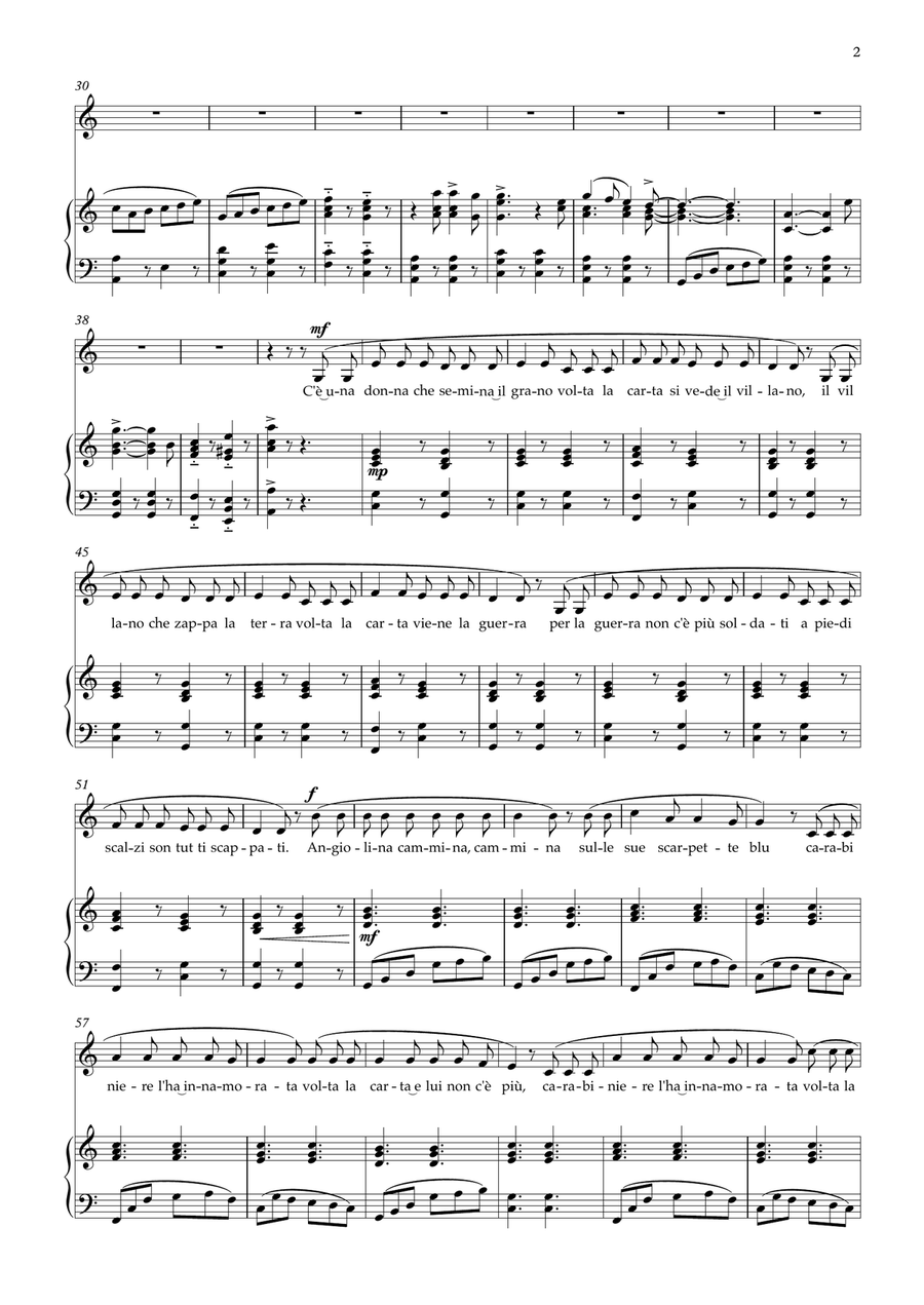 Volta La Carta Piano, Vocal scores gallery preview page 2