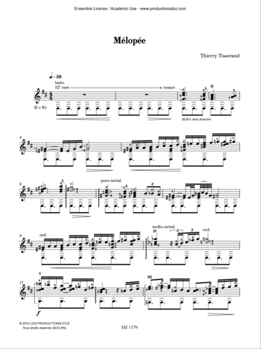Mélopée, Danse nomade Mélopée, Danse nomade Classical Guitar scores gallery preview page 3