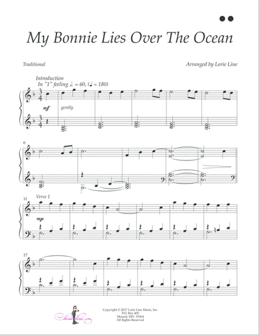 My Bonnie Lies Over The Ocean Easy Piano scores gallery preview page 2