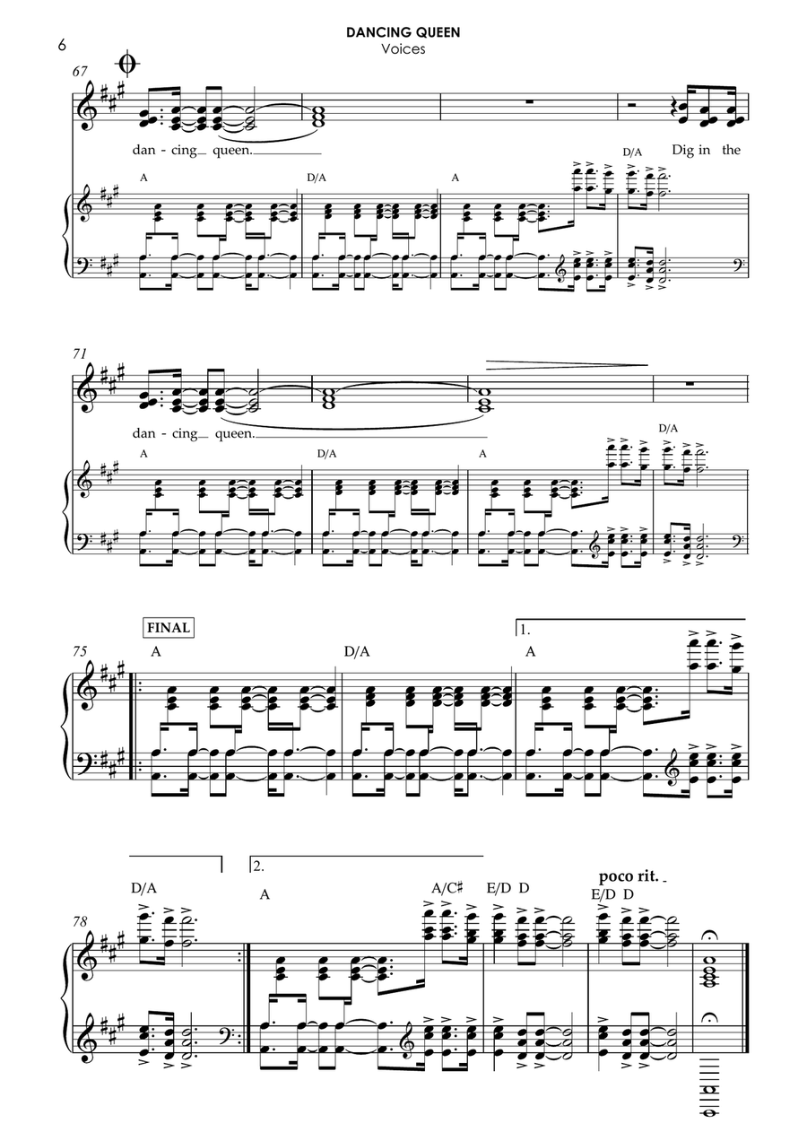 Dancing Queen - Score Only Jazz Ensemble scores gallery preview page 6