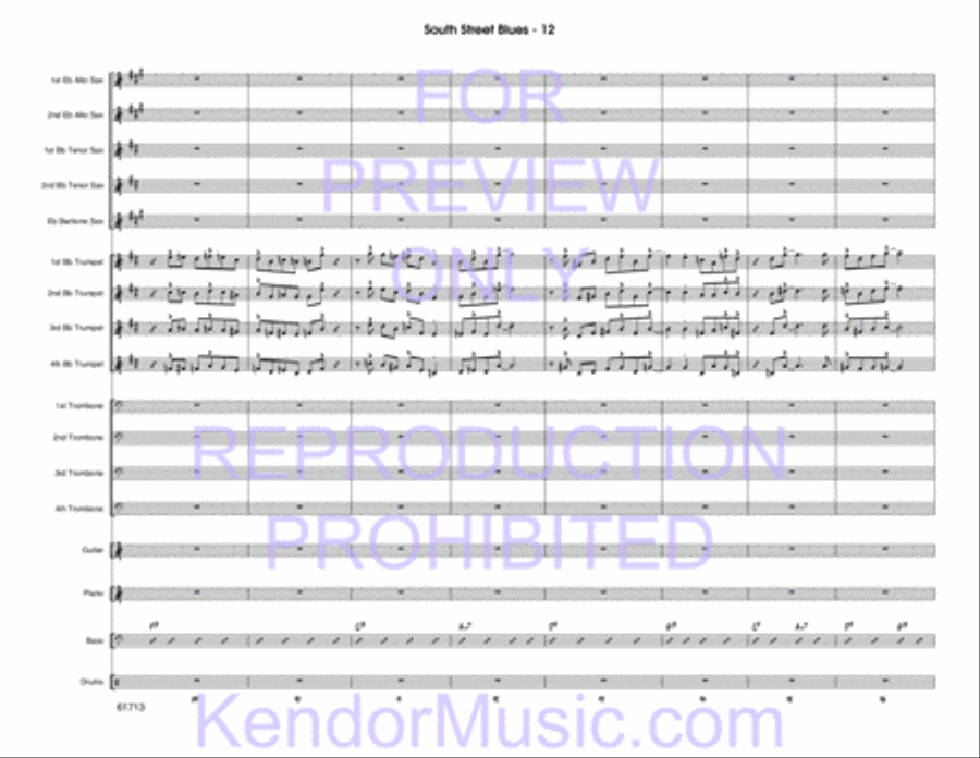 South Street Blues (Full Score) Jazz Ensemble scores gallery preview page 13