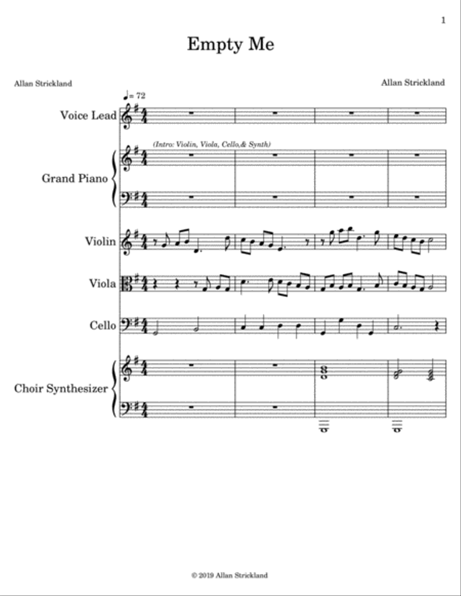 Empty Me Voice scores gallery preview page 1