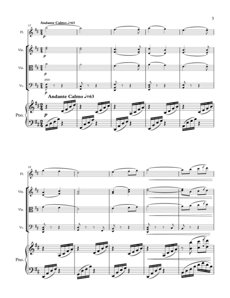 Intermezzo from the Opera Manon Lescaut (for flute, violin, viola, cello and piano) image number null