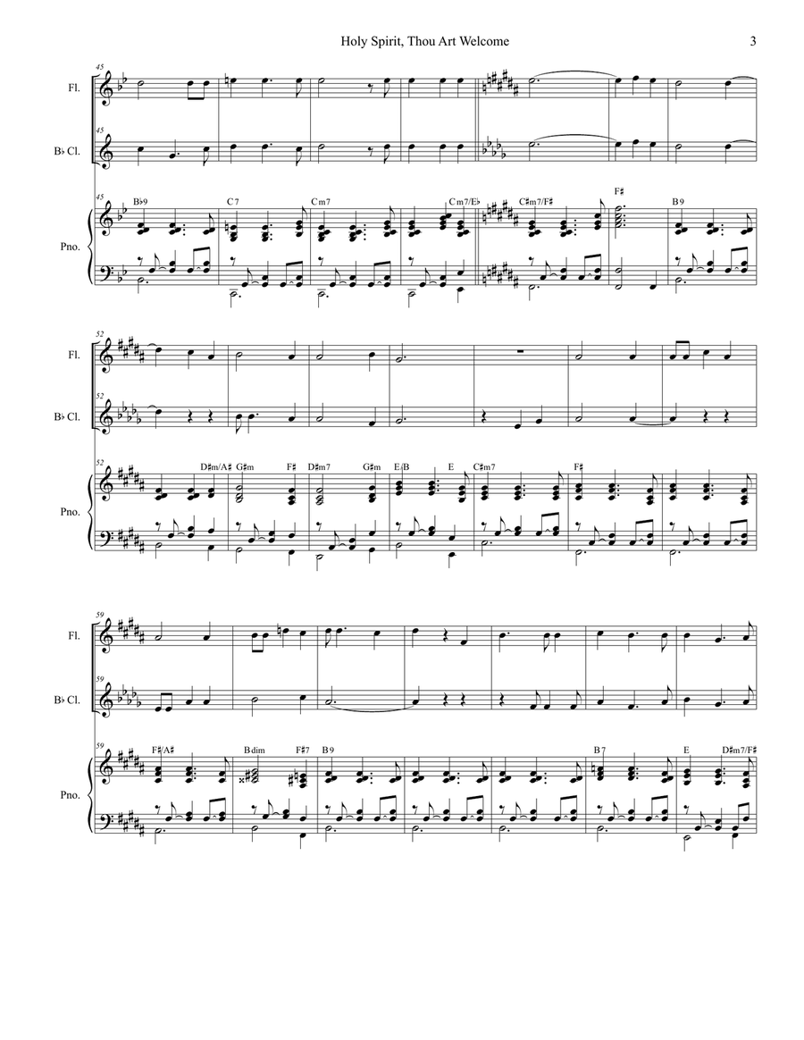 Holy Spirit, Thou Art Welcome Woodwind Duet scores gallery preview page 3