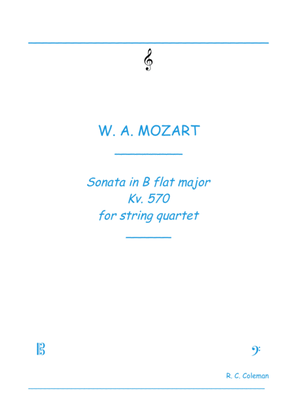 Book cover for Mozart Sonata kv. 570 for String quartet