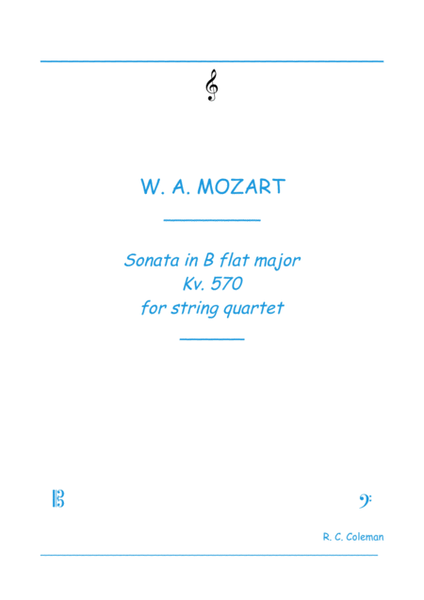 Mozart Sonata kv. 570 for String quartet image number null