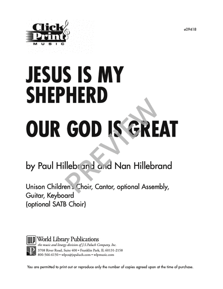Jesus is My Shepherd / Our God is Great image number null