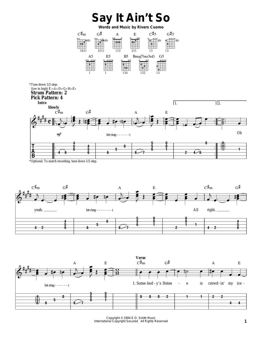 Say It Ain't So Acoustic Guitar scores gallery preview page 1
