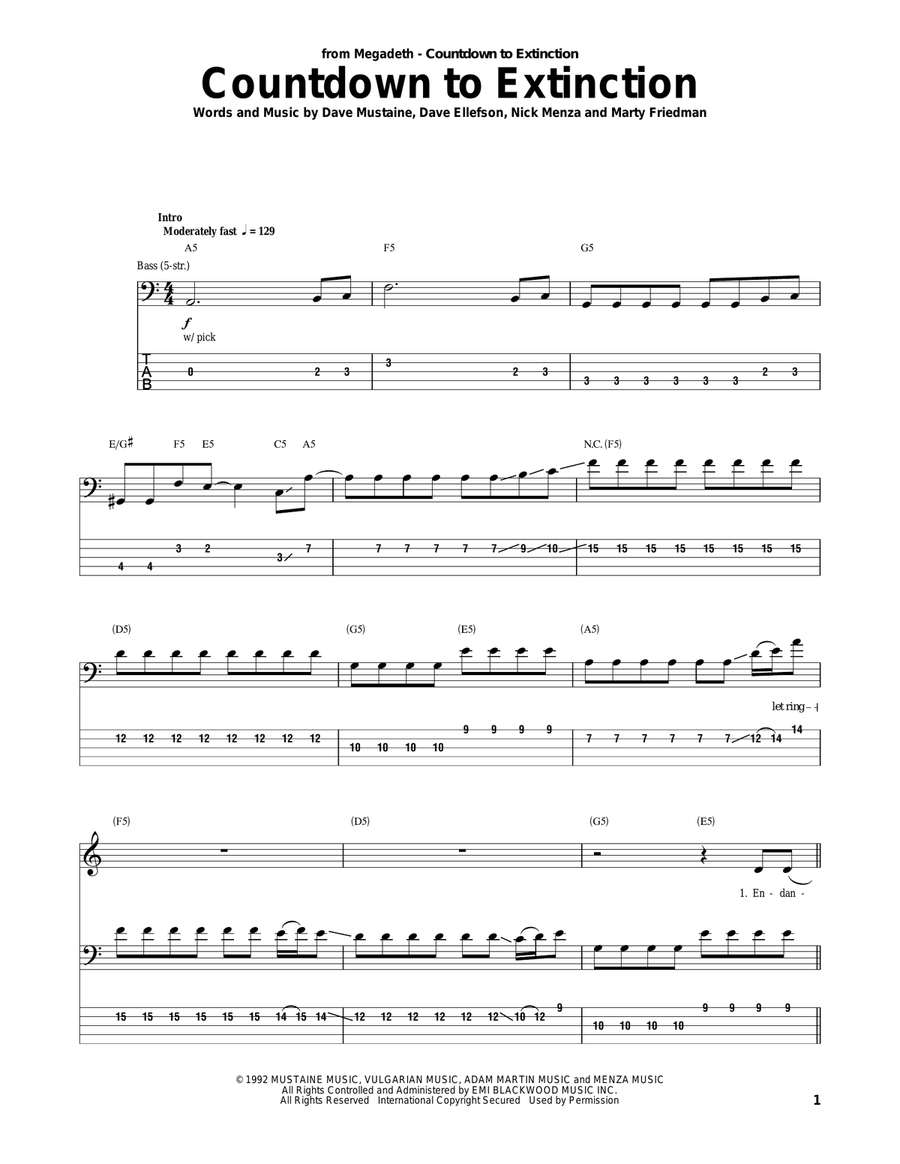 Countdown To Extinction Countdown To Extinction Acoustic Guitar scores gallery preview page 1
