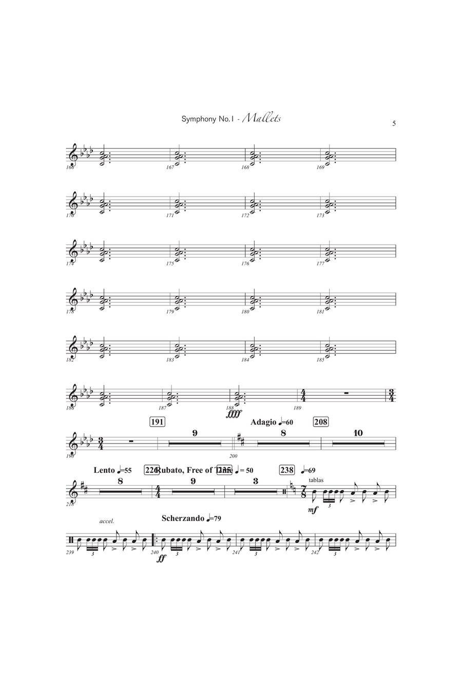 Symphony No. 1 (2nd Mallets) Percussion scores gallery preview page 5